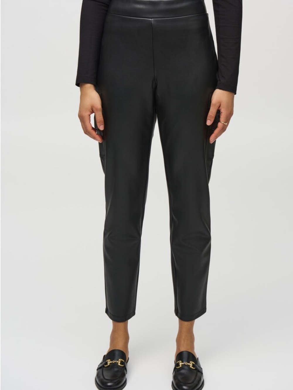 Joseph Ribkoff Leatherette Slim Fit Pull-on Ankle Pants
